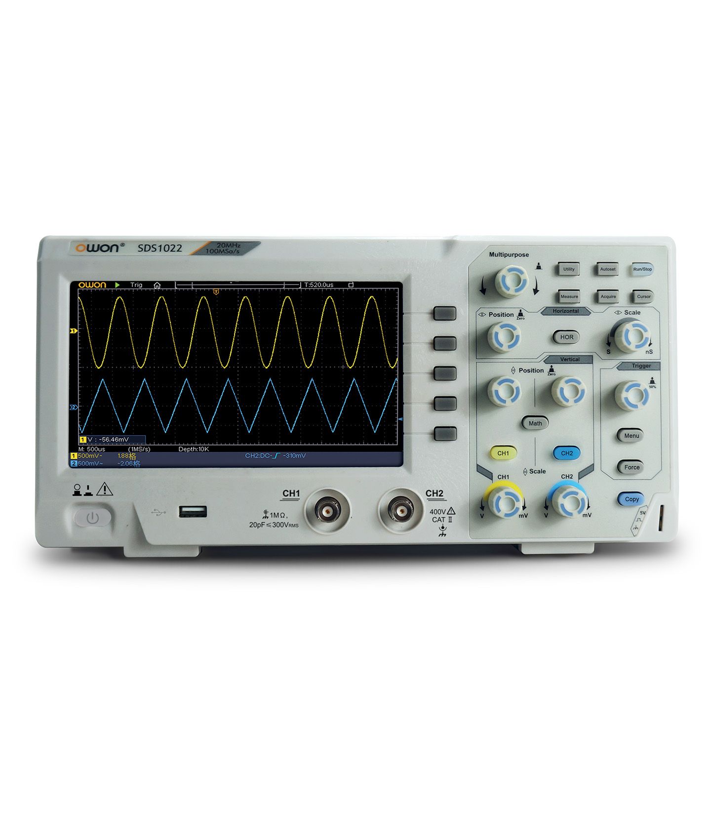 OSCILLOSCOPE NUMERIQUE 2 VOIES AVEC SORTIE VGA - OWON