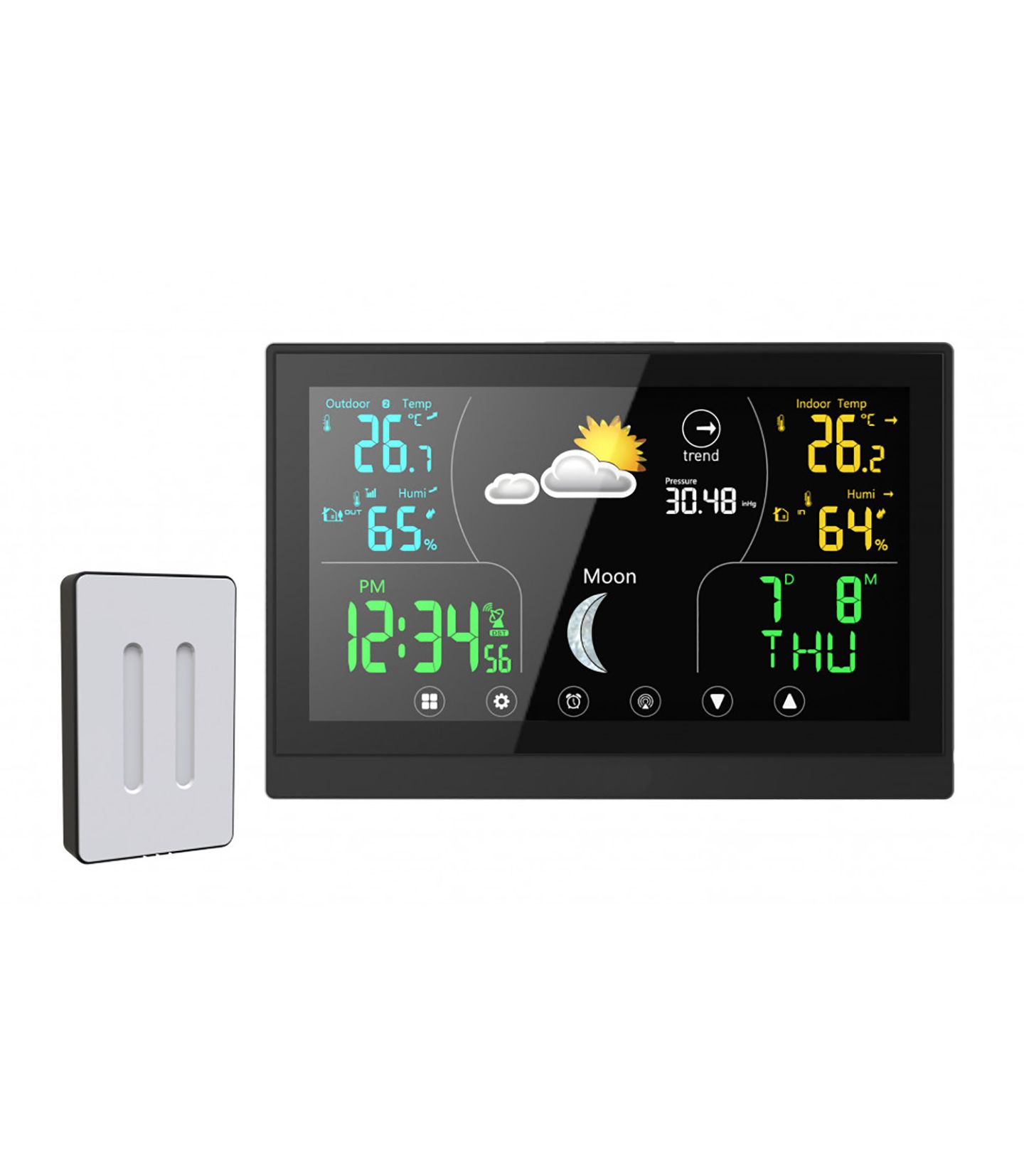 Station Météo LCD, Baromètre Numérique, Station De Prévision Du Moniteur  D'humidité Du Moniteur De Température, Pour L'extérieur Pour L'intérieur 