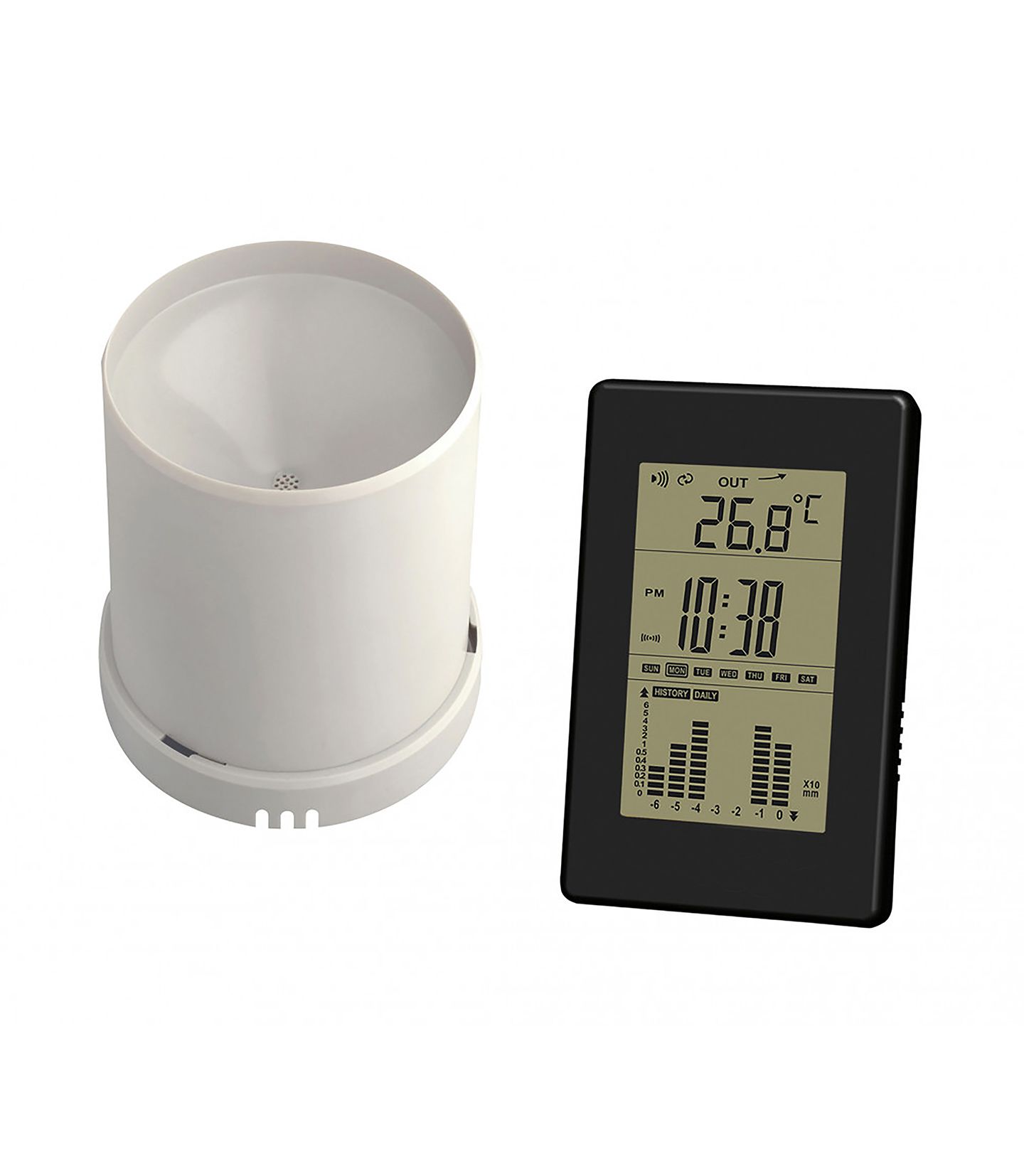 Pluviomètre numérique sans fil avec température intérieure et extérieure,  collecteur de pluie auto - vidange avec thermomètre de précision, station  météo avec grand écran, alarme de pluie - K&F Concept