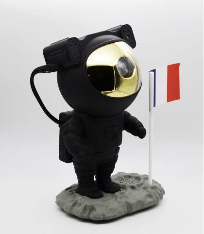 PROJECTEUR D'ETOILES ASTRONAUTE NOIR ET OR / ENCEINTE BLUETOOTH