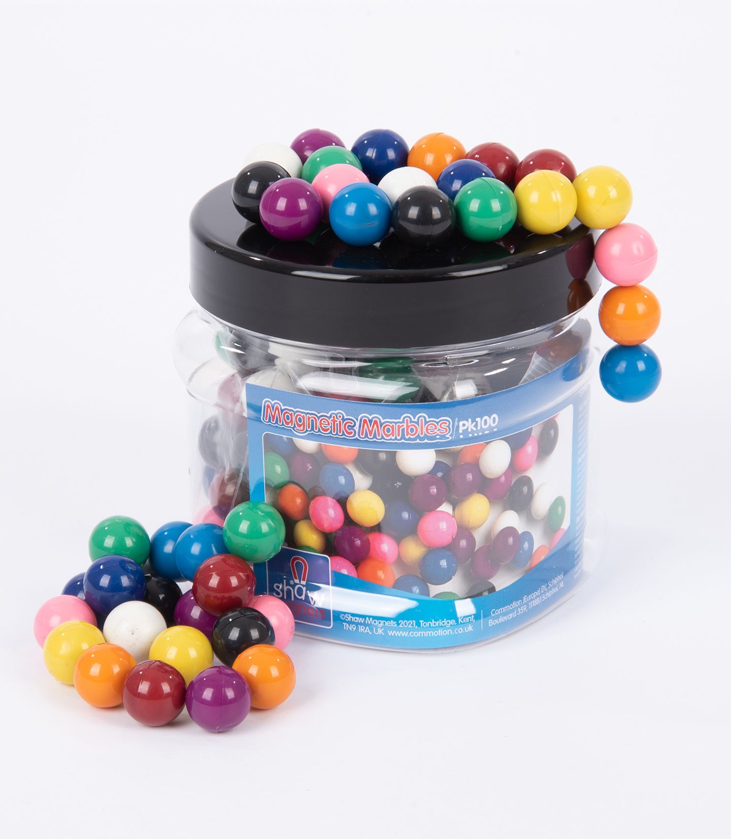 LOT DE 100 BILLES MAGNETIQUES COLOREES