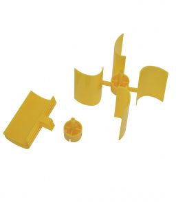 HELICE VERTICALE JAUNE Ø100MM X H 60MM POUR AXE Ø2MM