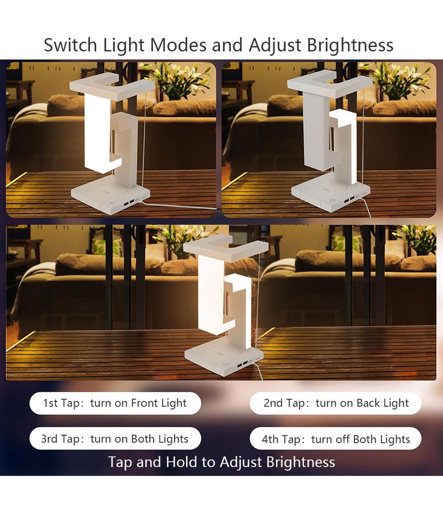 Anti-gravité Suspension Lampe de Table USB Rechargeable Lampe LED élégante  Décoration de bureau d'étude