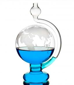 GLOBE BAROMETRE EN VERRE - GRAND MODELE