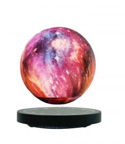 GLOBE GALAXIE EN LEVITATION SUR BASE NOIRE